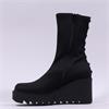 Marco Moreo Liege Stud Heel Wedge - Black Stretch